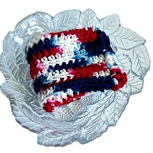 HAND CRAFTED Colorful Americana 100% Cotton All Purpose Dish or Wash Cloth